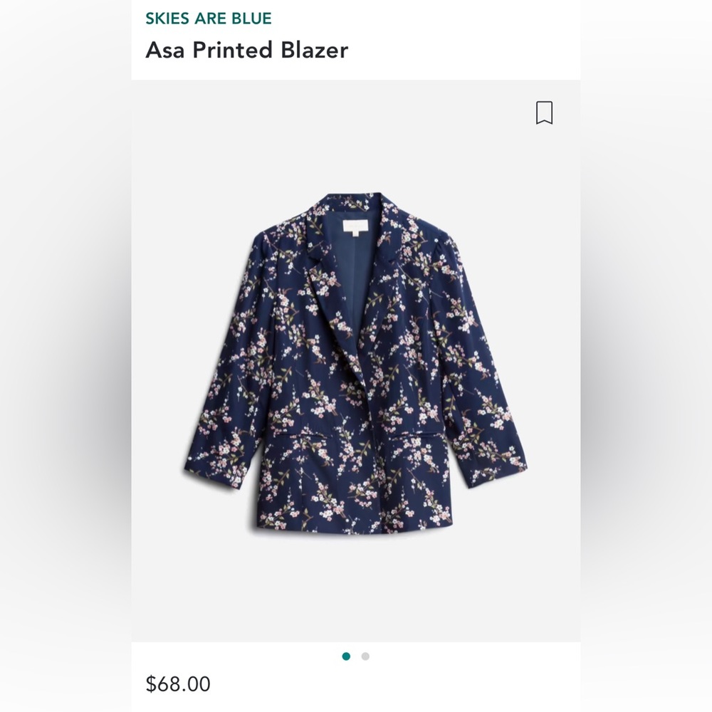 Skies Are Blue - Asa Printed Blazer - Size M - Brand New w/ Tags